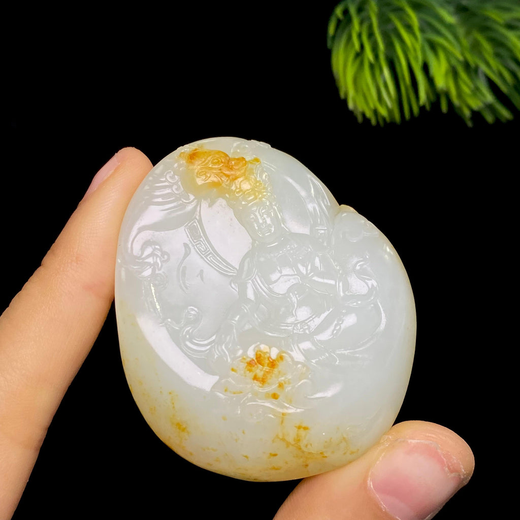 和田玉籽料观音（49.4g）