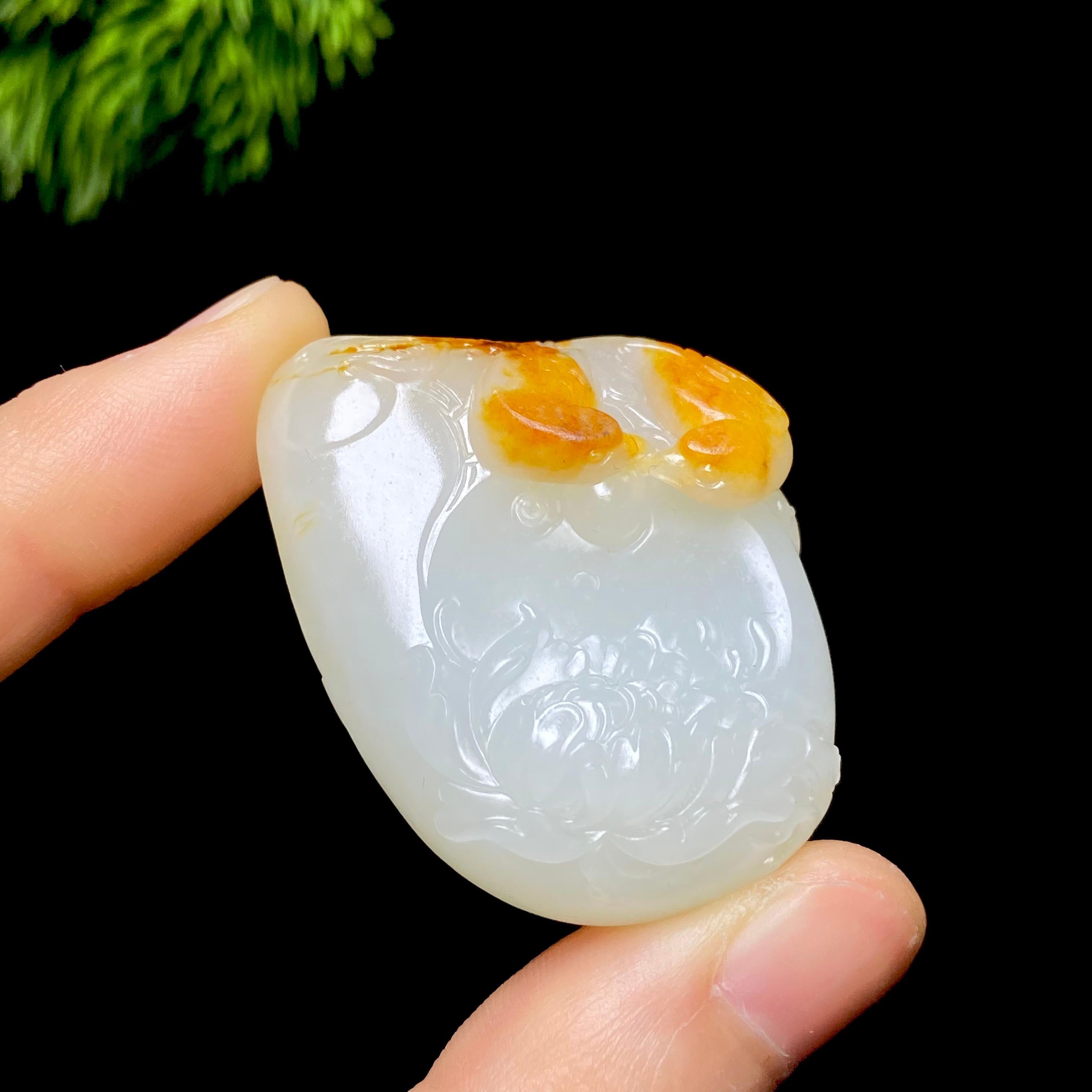 和田玉籽料花鸟（32.7g）