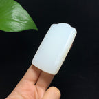 收藏级和田山料羊脂白玉无事牌（72.4g）