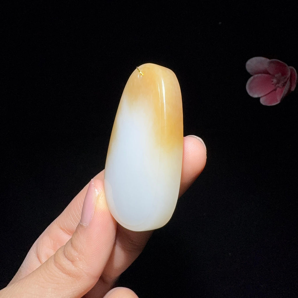 和田玉糖白平安无事牌（44.1g）