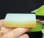新疆和田玉天地糖白羊脂玉平安无事牌（64.0g）