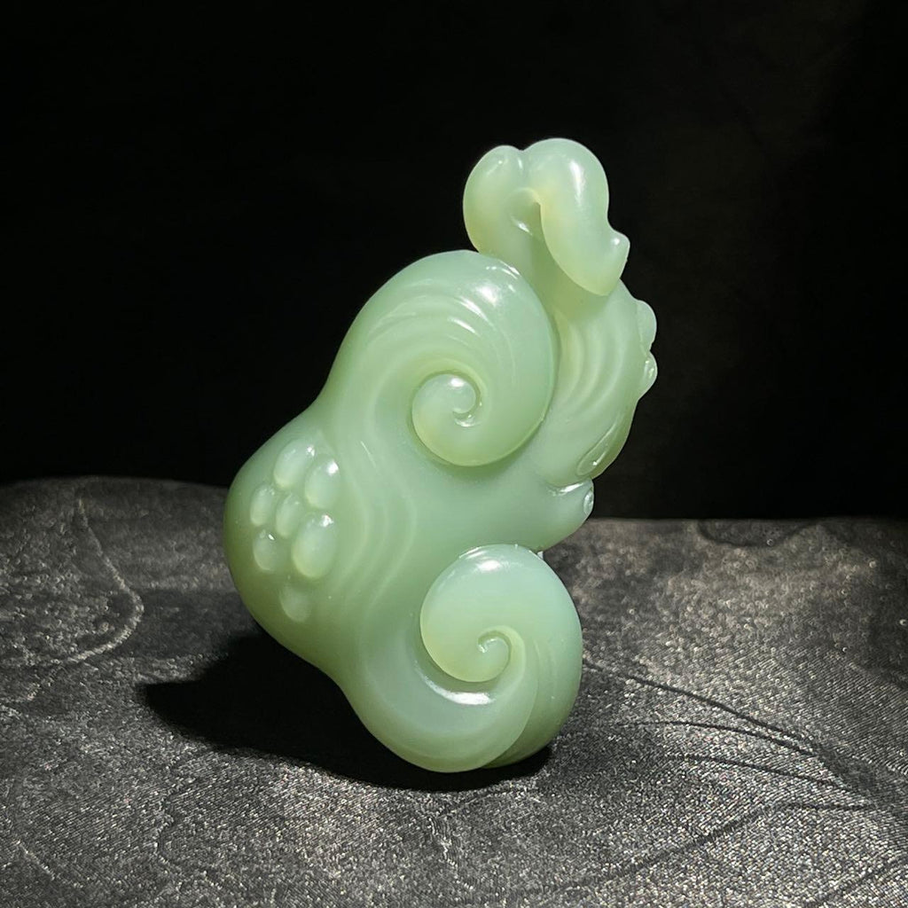 和田玉碧玉粉青如意（36.8g）
