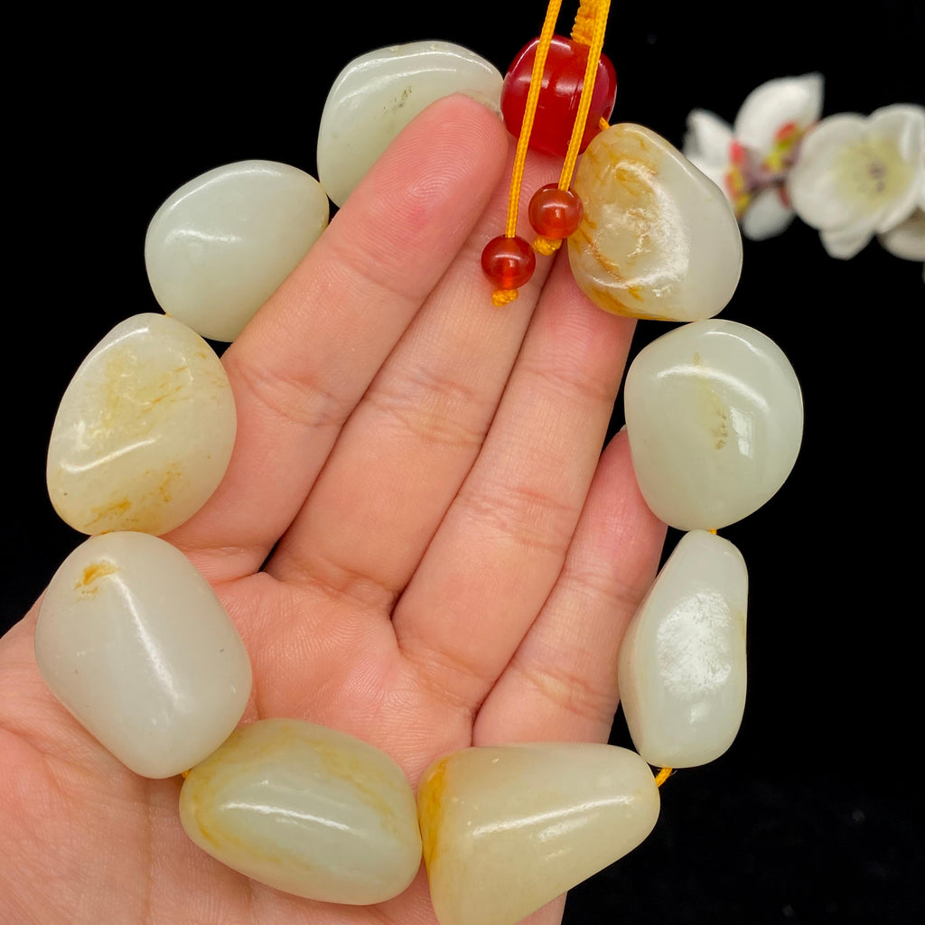 和田玉洒金皮籽料【精品手串】（119.2g）