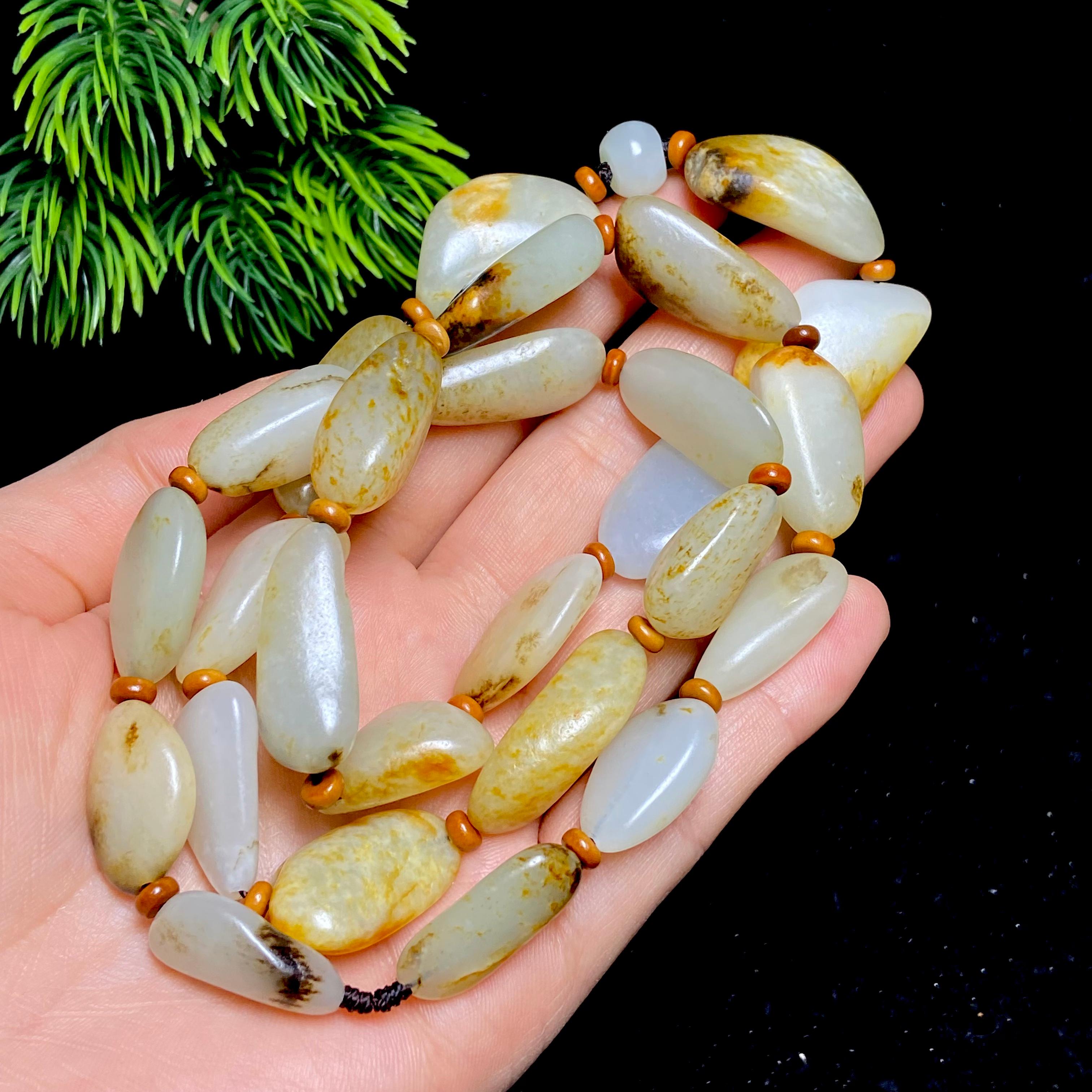 和田玉红皮籽料项链（198.4g）