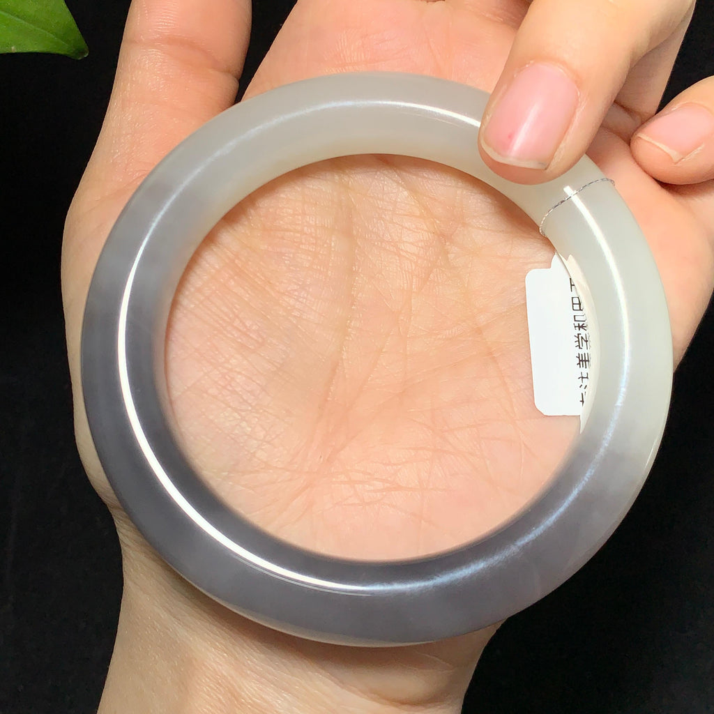 收藏级和田玉高冰底紫罗兰手镯（66.5g）