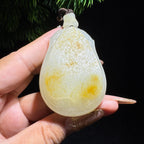 和田玉籽料撒金皮兽面牌（73.0g）