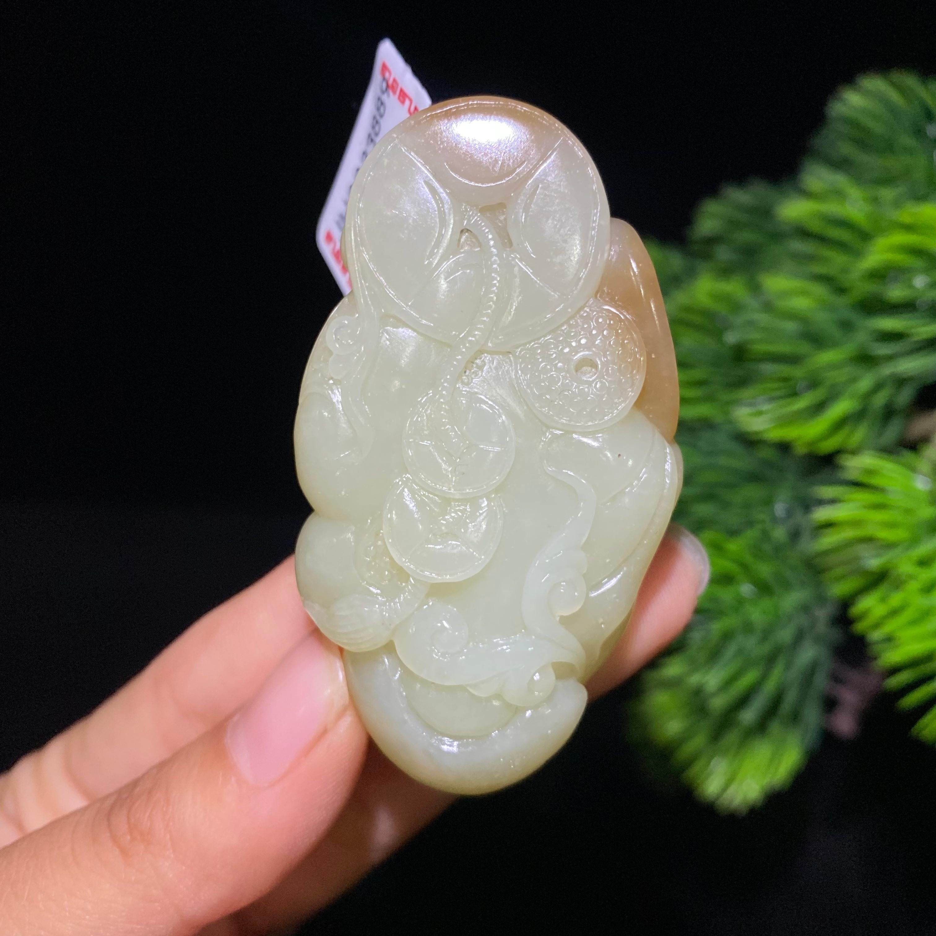 和田糖白玉财神挂件（54.8g）
