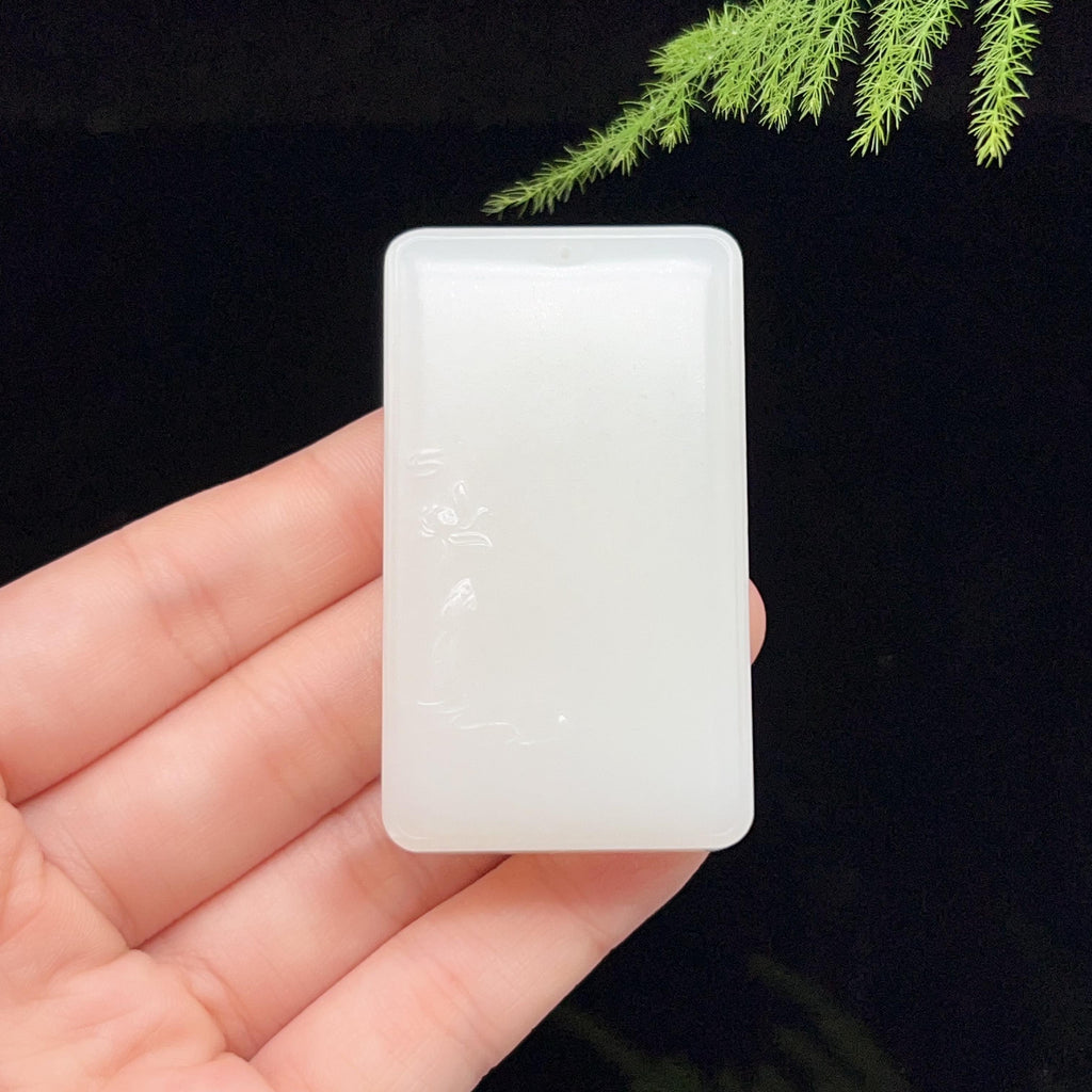 和田玉羊脂白玉无事牌（56.8g）