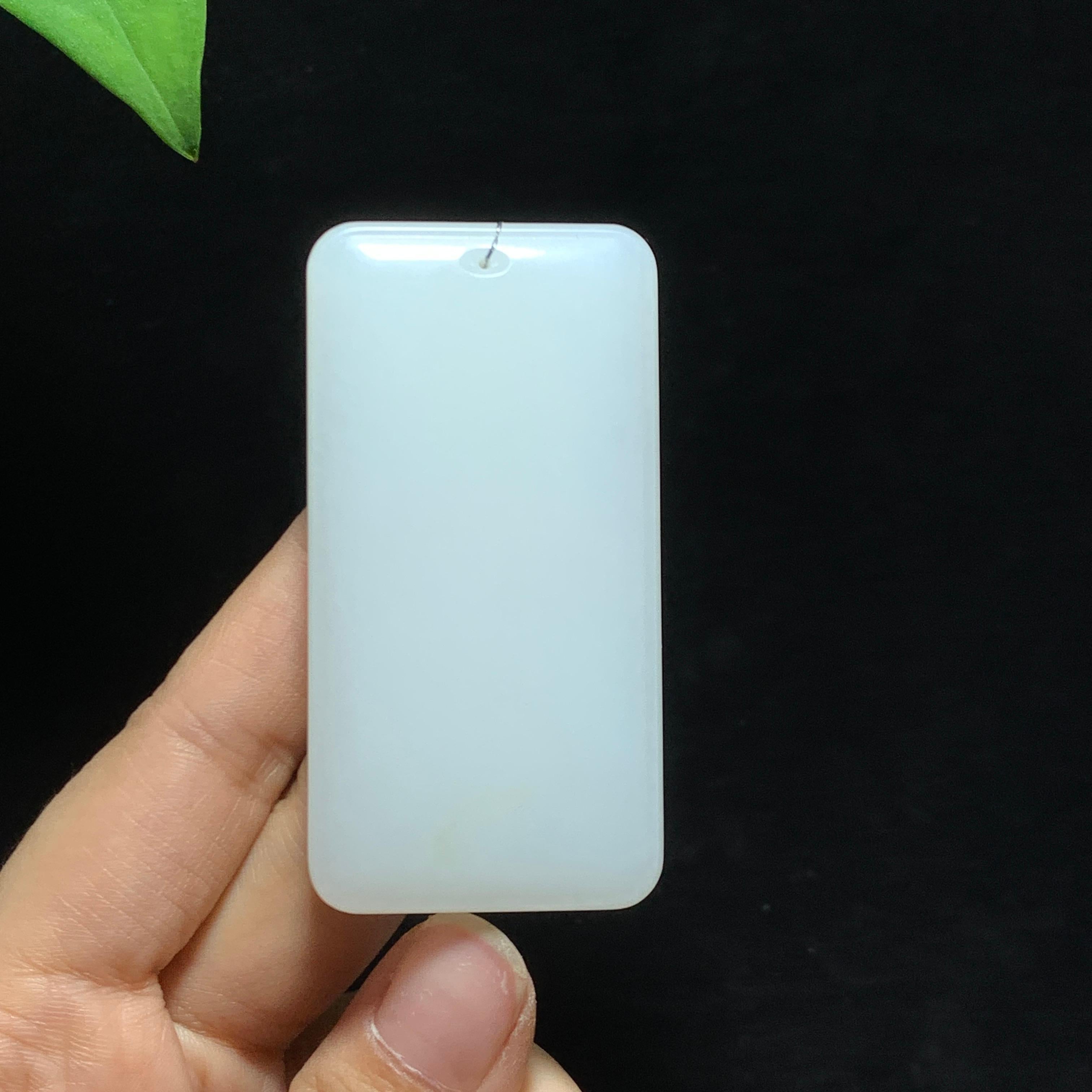 和田山料糖白玉无事牌挂件（73.6g）