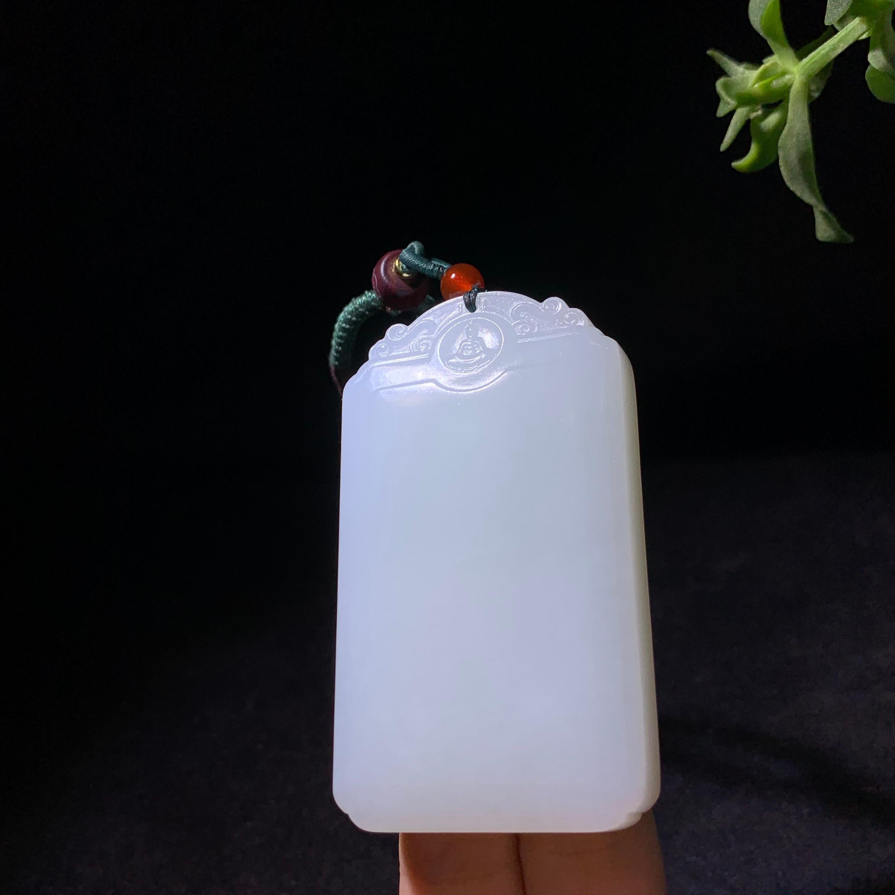 精品和田山料白玉无事牌挂件（91.2g）