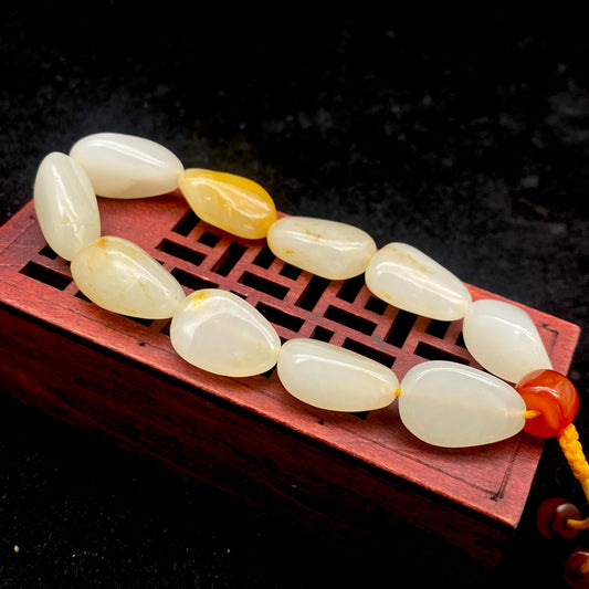 和田玉洒金皮【精品手串】（33.3g）