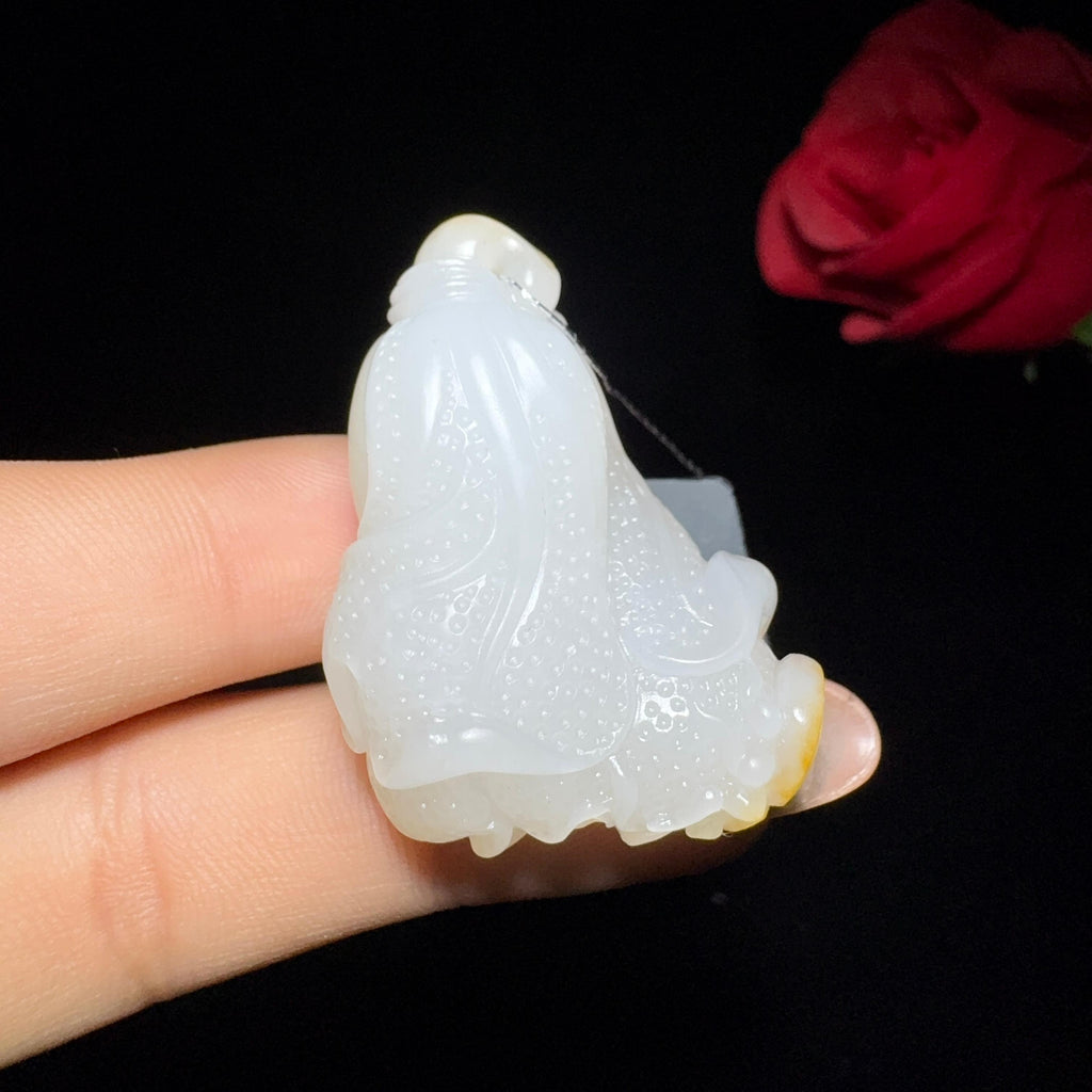 和田玉籽料玉白菜挂件（22.5g）