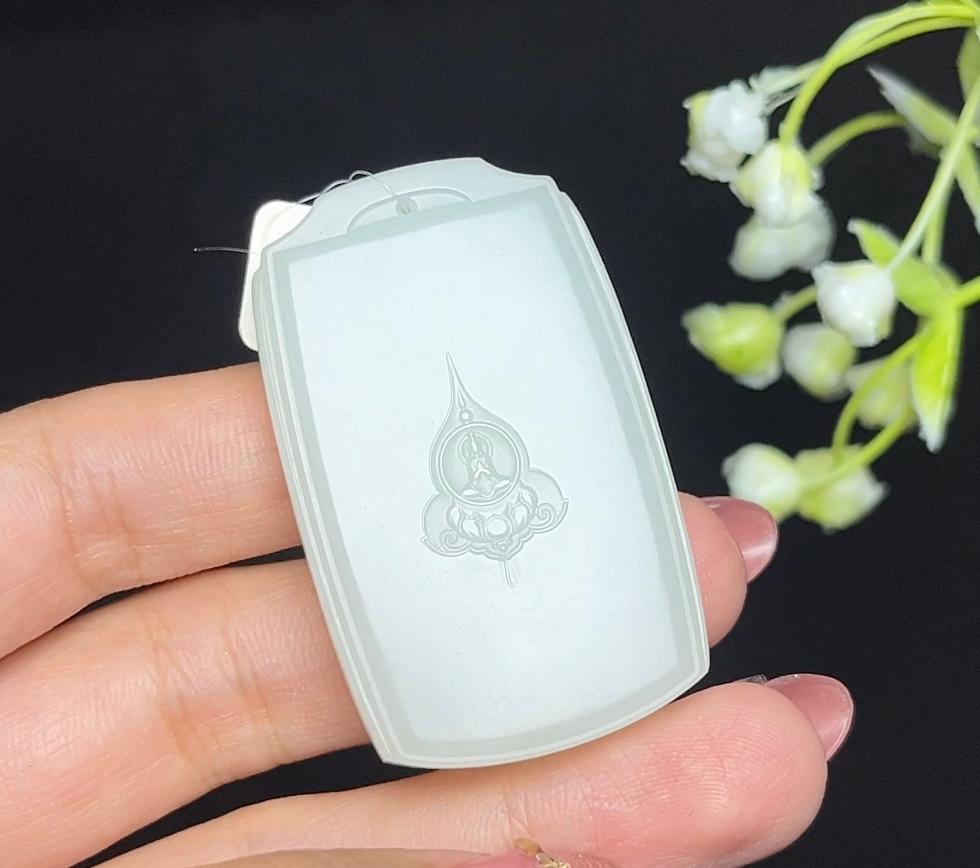 和田白玉莲花无相佛平安无事牌（36.3g）