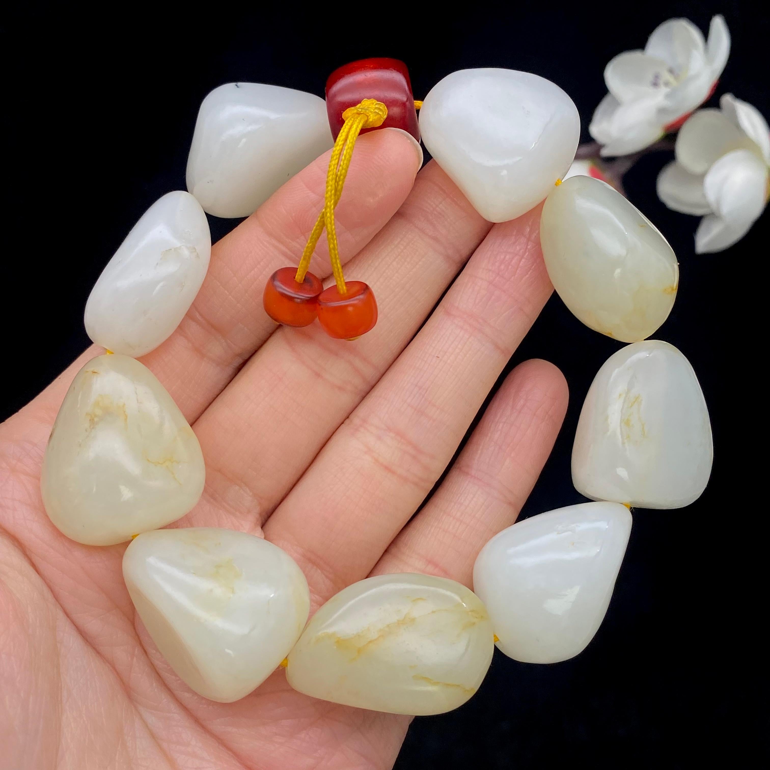 和田玉洒金皮籽料【精品手串】（113.3g）