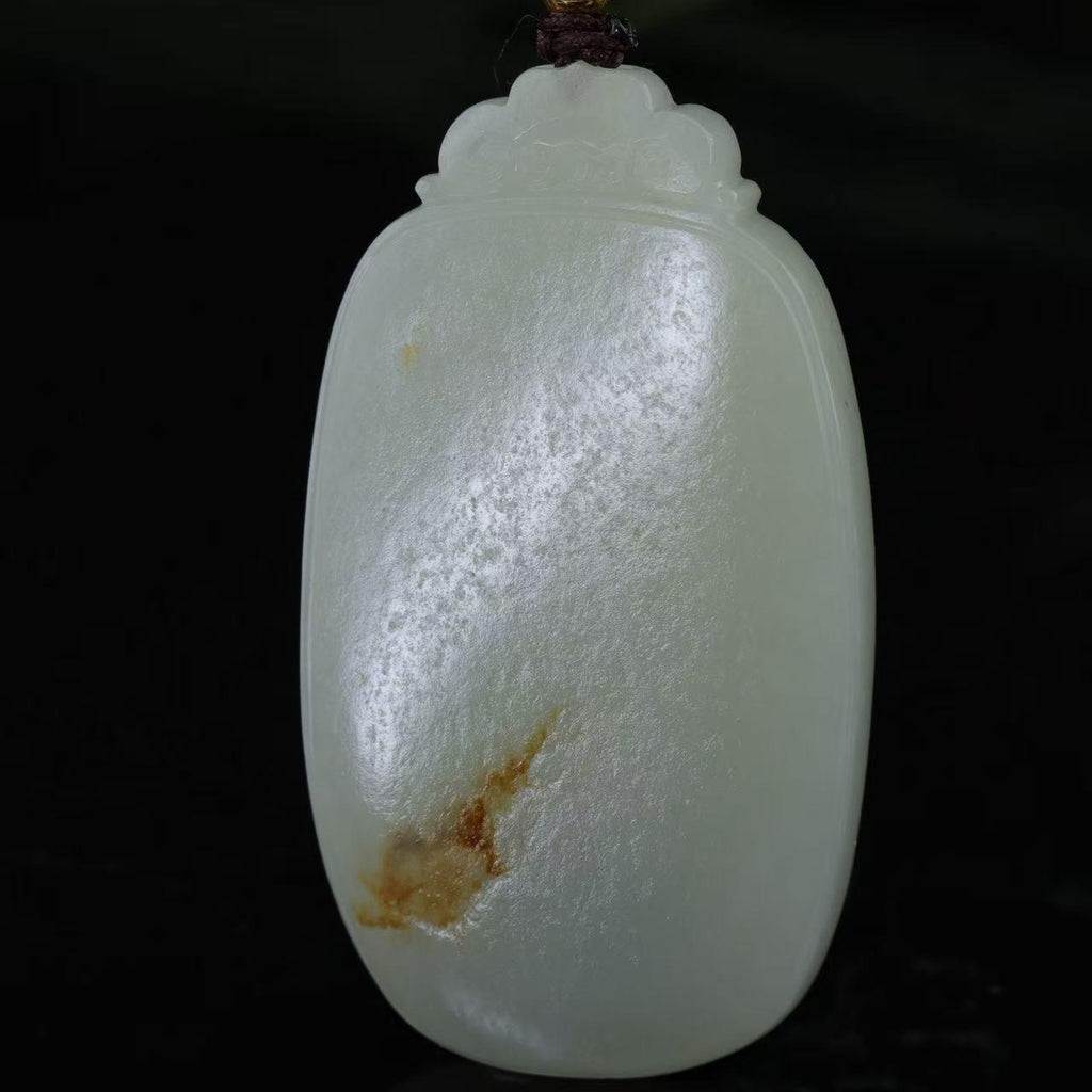 和田玉洒金皮平安牌（32.4g）