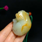 收藏级新疆和田玉籽料貔貅手把件（97.0g）
