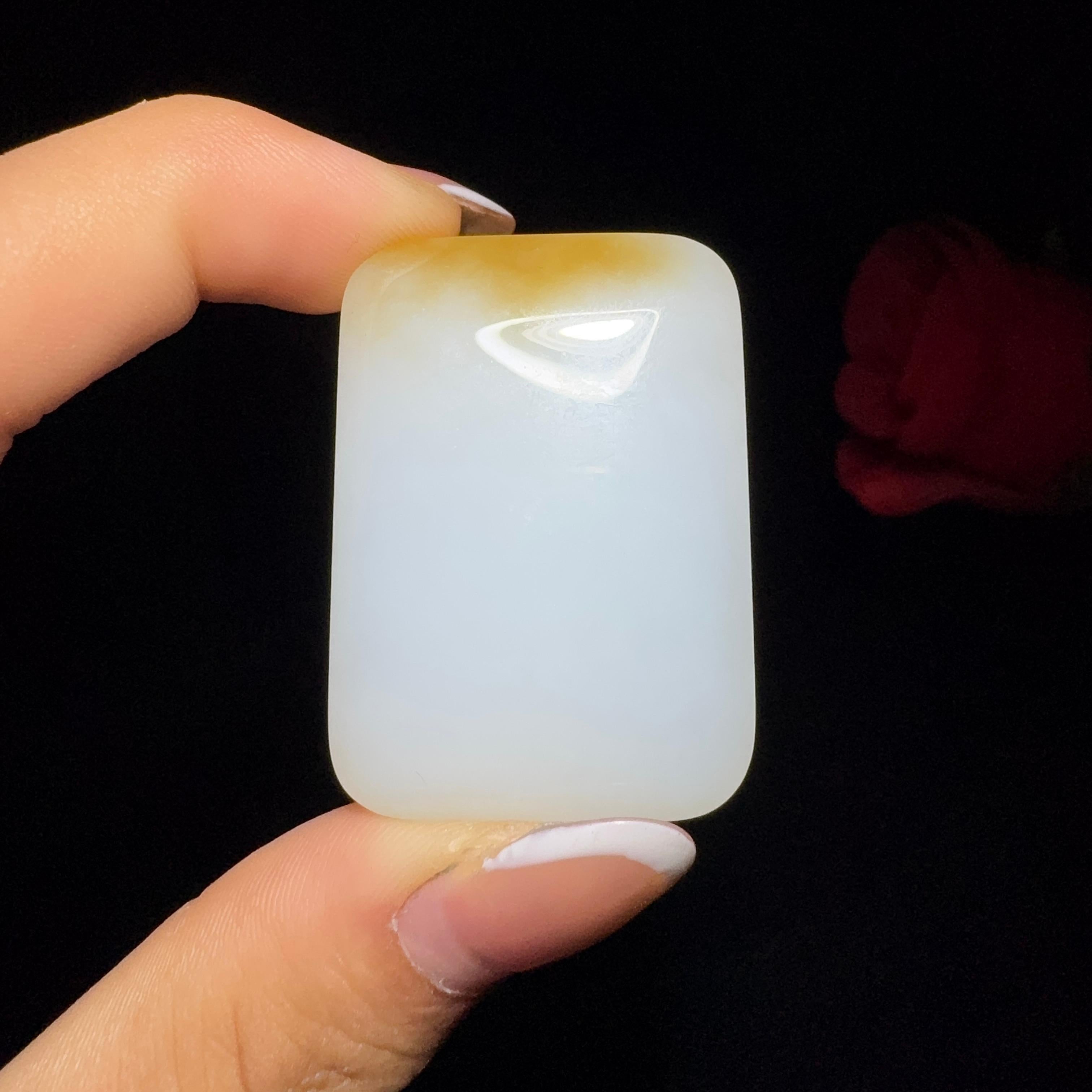 高品质和田玉糖白平安无事牌（27.5g）