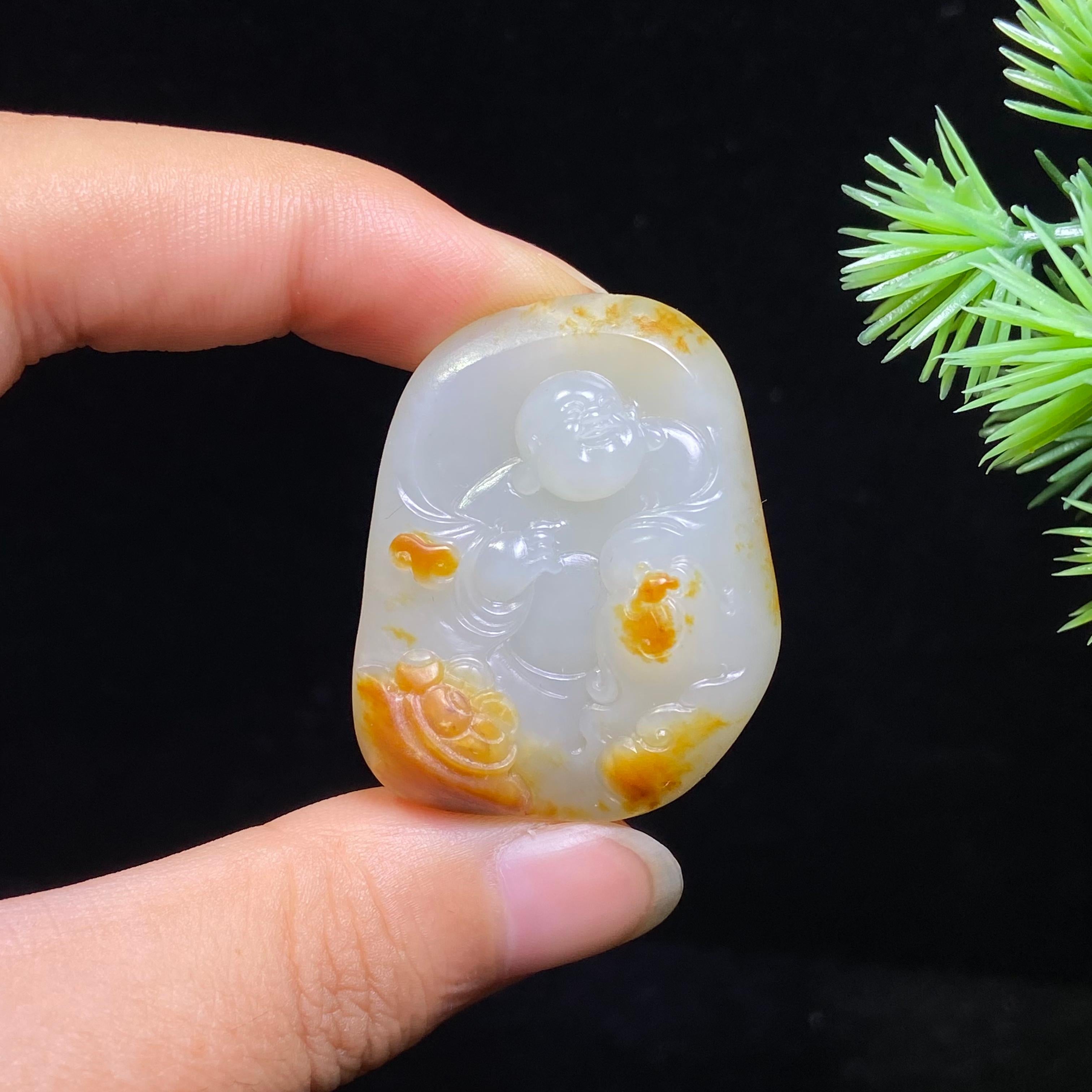 和田玉籽料独籽佛公（16.5g）