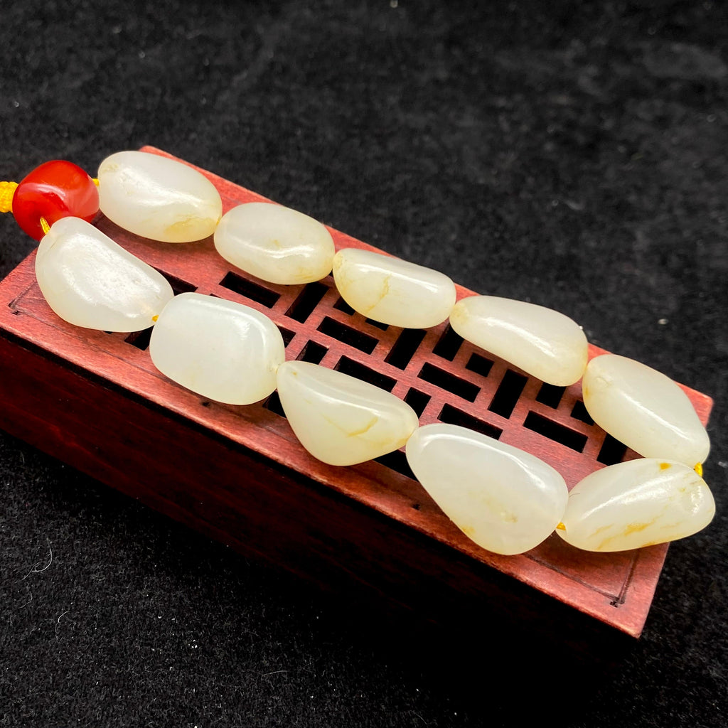 和田玉洒金皮【精品手串】（43.2g）