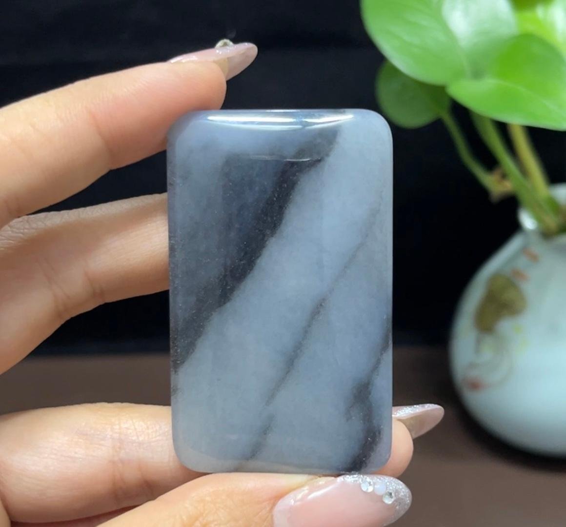 新疆和田玉意境青花平安无事牌（28.6g）
