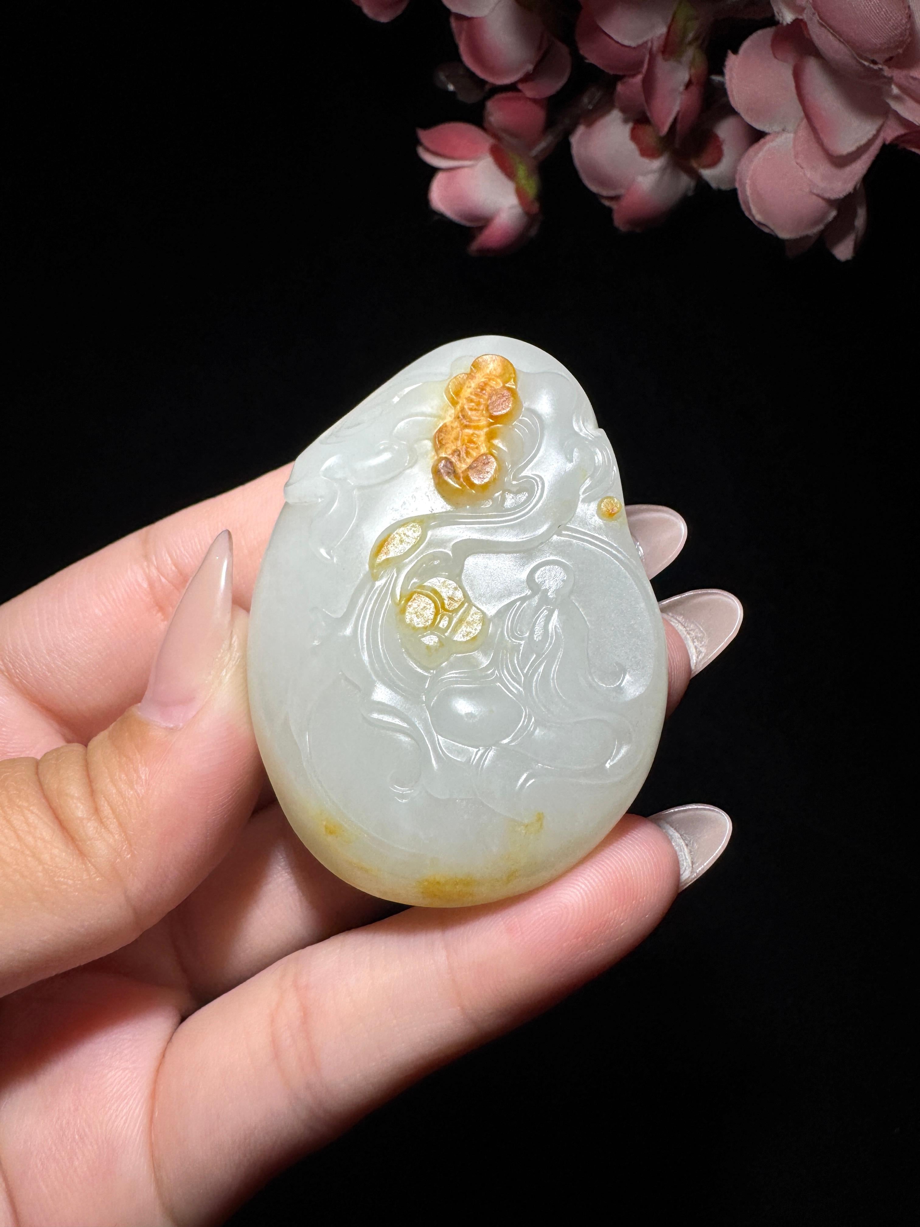 和田玉籽料白玉悟道（46.6g）
