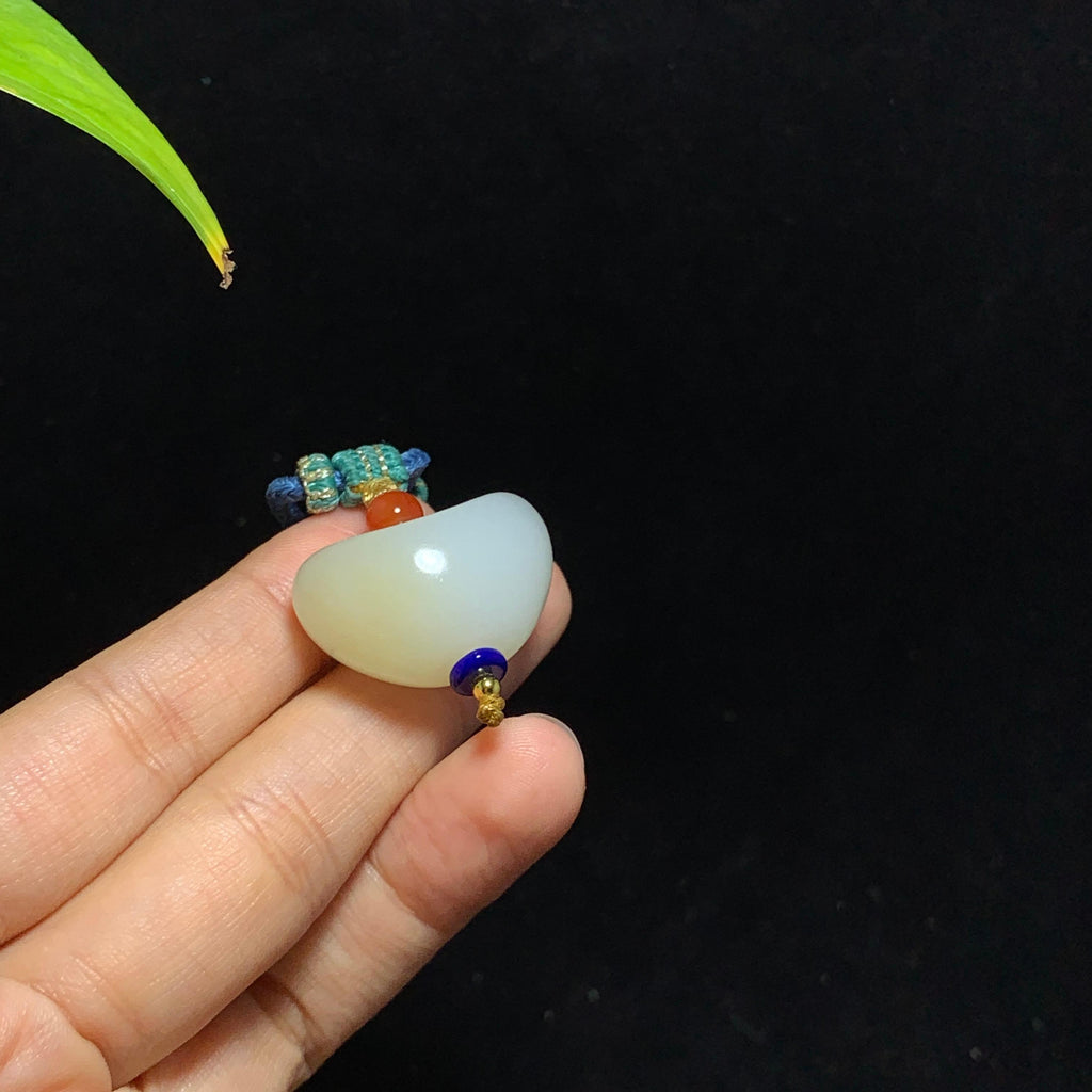 和田山料糖白玉元宝挂件（14.8g）