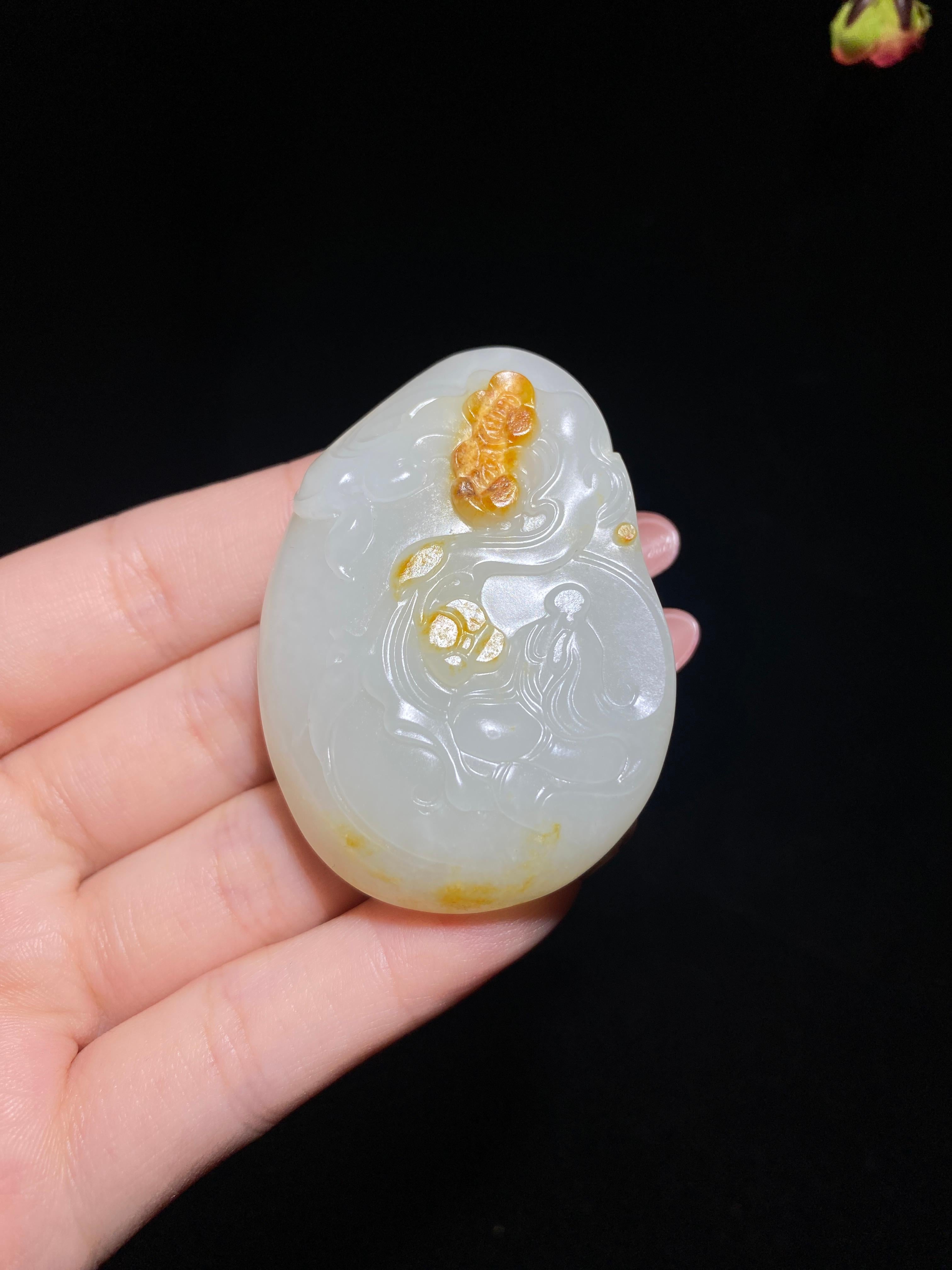 和田玉籽料白玉悟道（46.8g）
