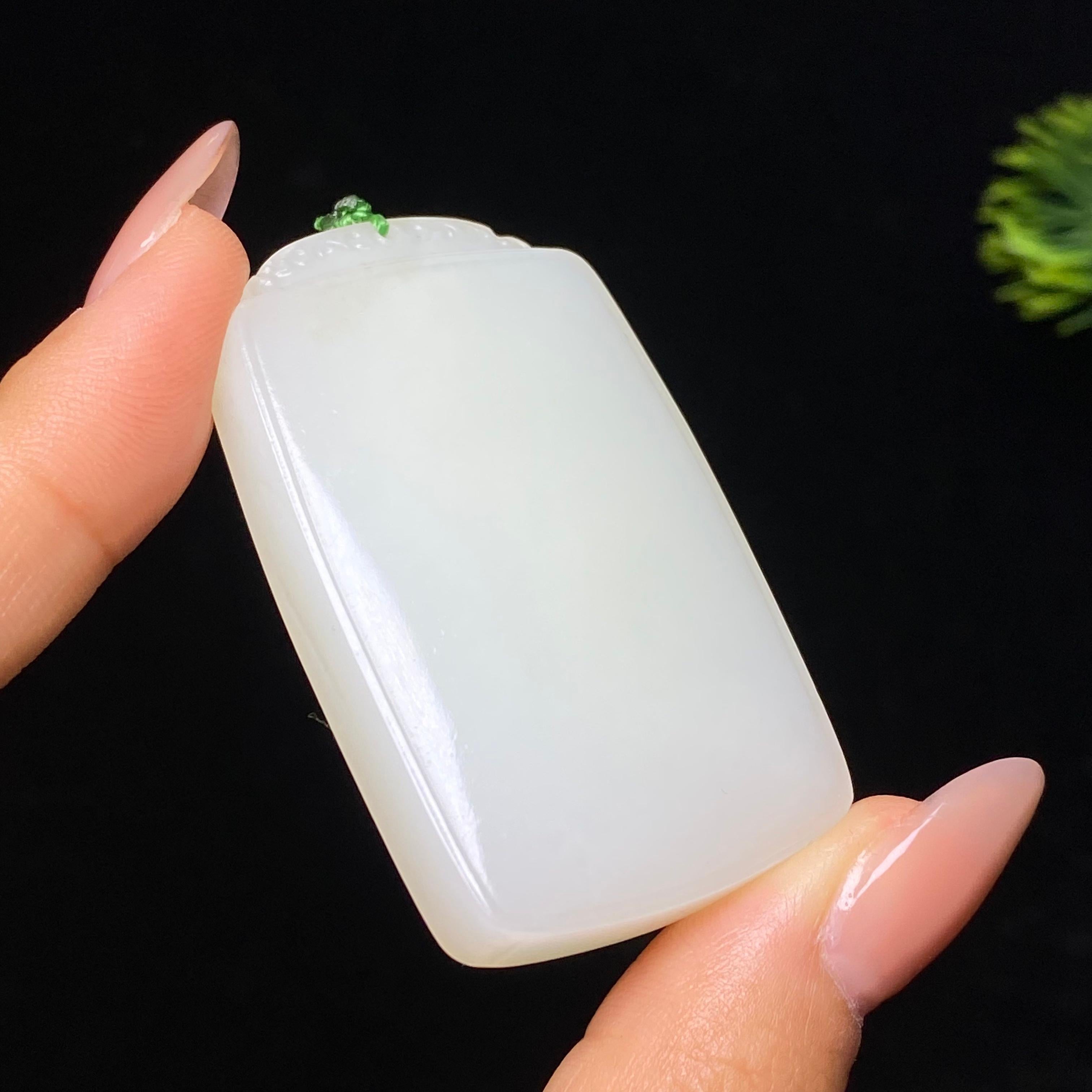 和田玉白玉无事牌（42.8g）