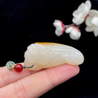 和田玉洒金皮籽料【螭吻】挂件（29g）