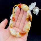 和田玉洒红皮籽料【精品手串】（74.3g）
