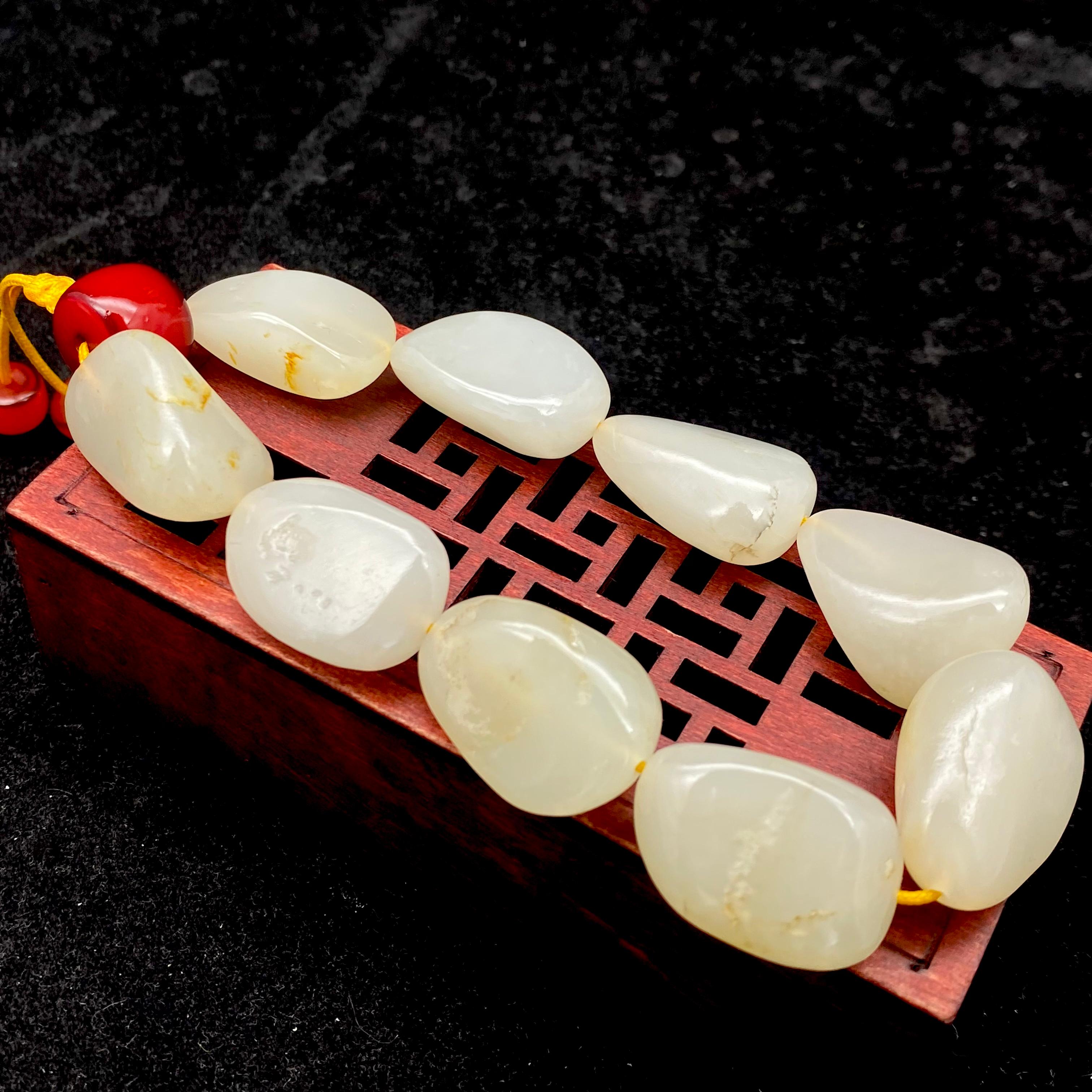 和田玉-白玉【精品手串】（57.3g）
