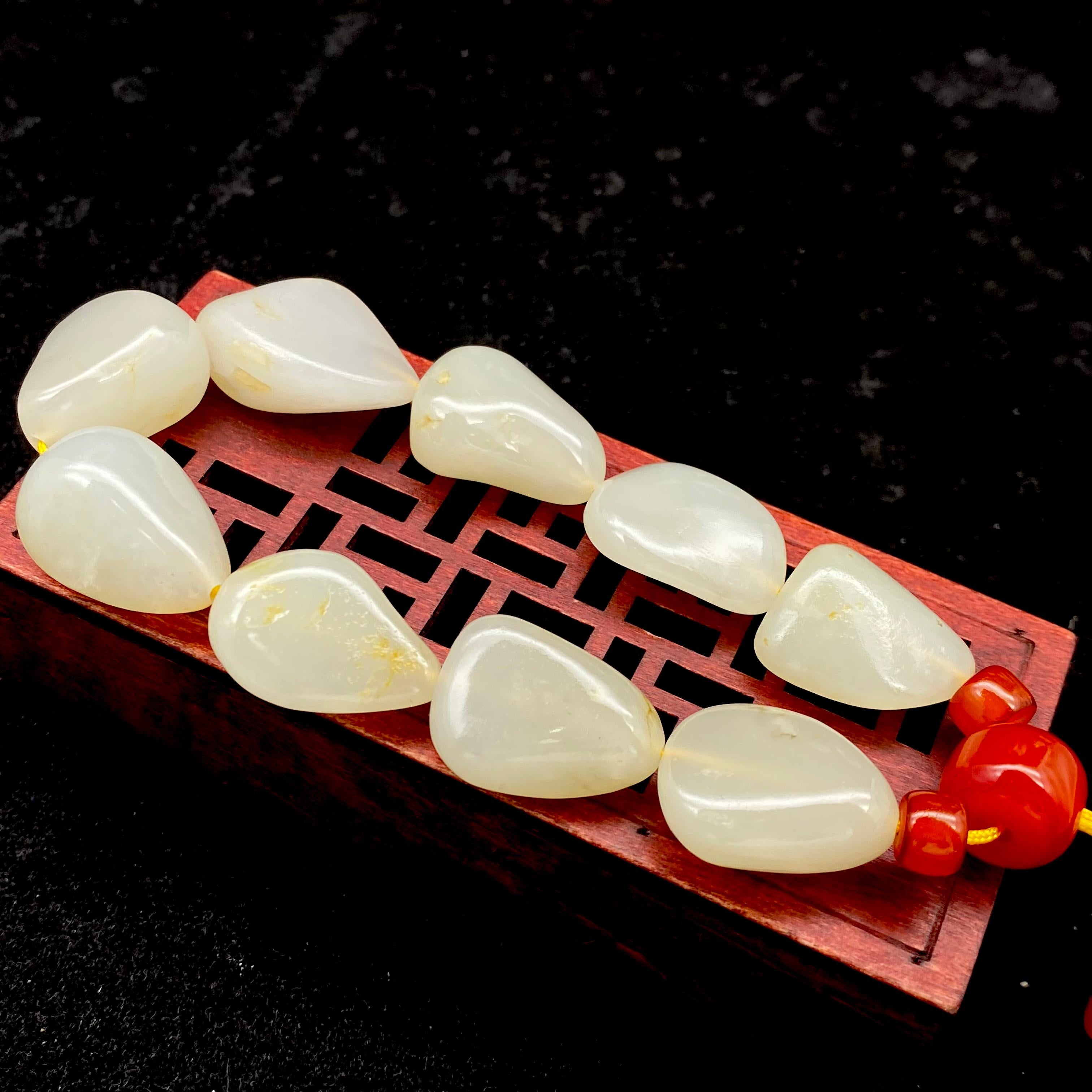 和田玉黄皮【精品手串】（46g）