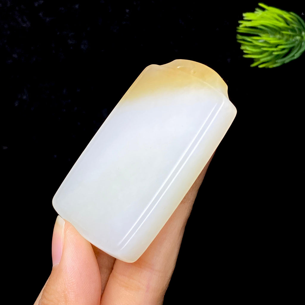 和田玉糖白无事牌（46.6g）