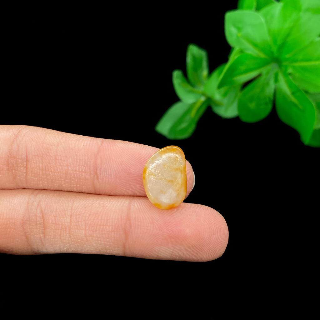 和田玉洒金皮籽料戒面籽（1.5g）
