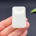 和田玉羊脂白玉平安无事牌玉牌（44.41g）