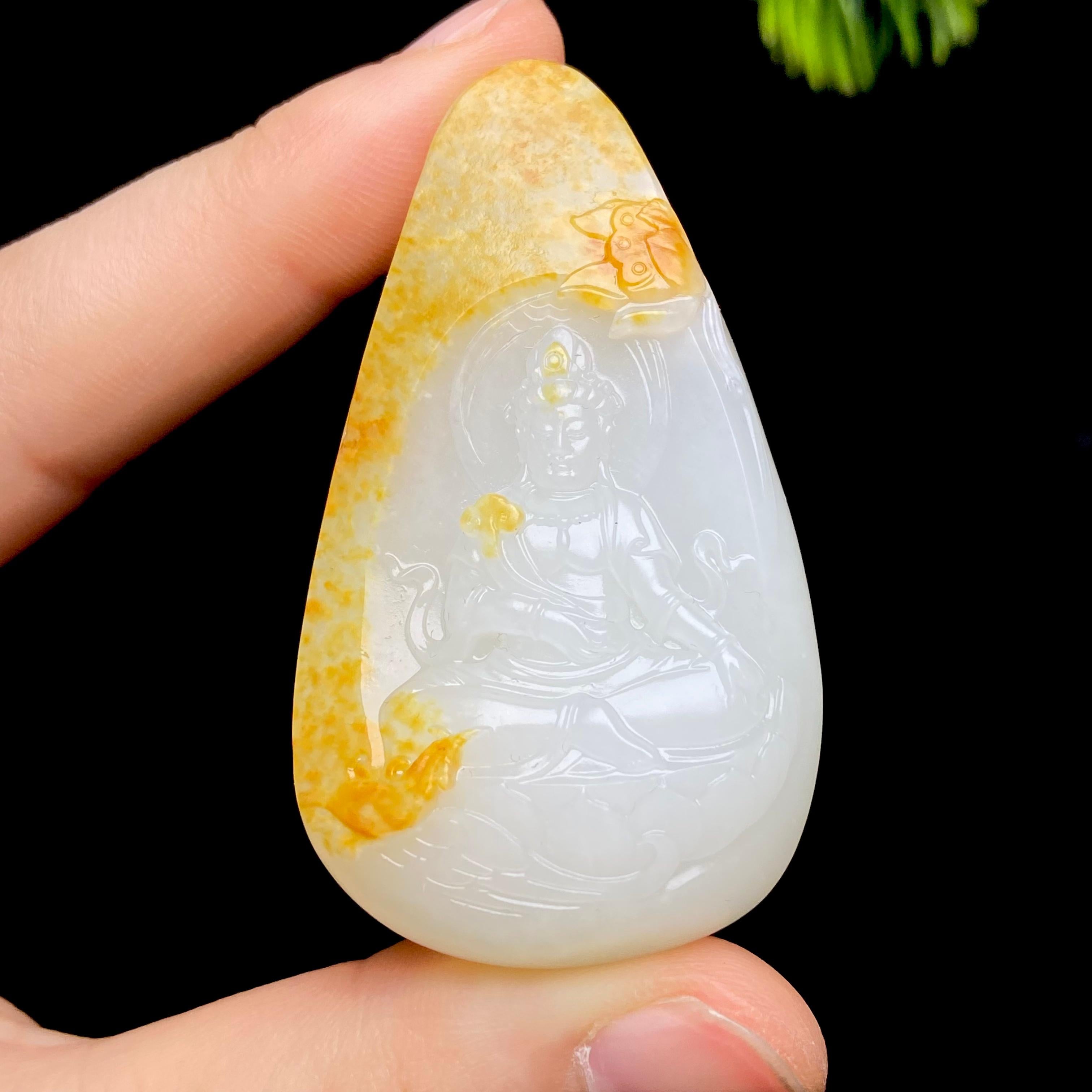 和田玉籽料观音（43.7g）