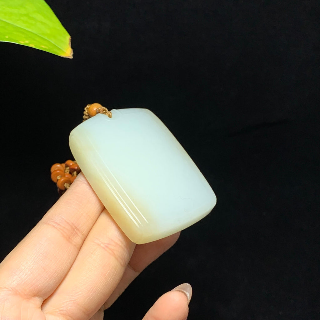 和田山料糖白玉无事牌挂件（60.0g）