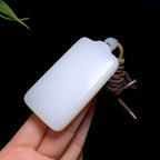和田羊脂白玉平安无事牌（83.6g）