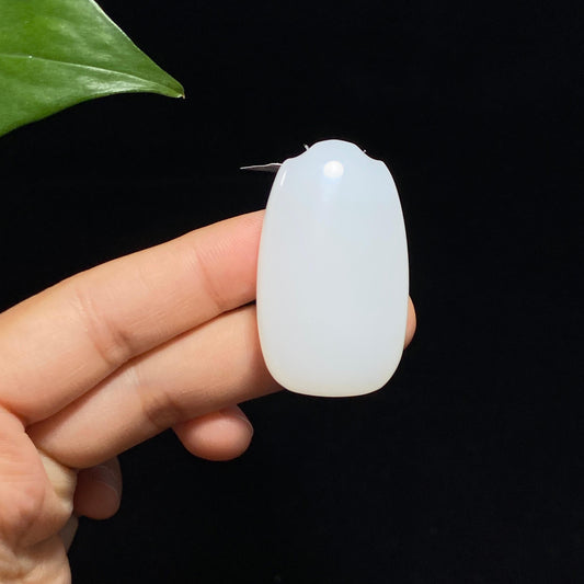 和田羊脂白玉平安无事牌（23.5g）
