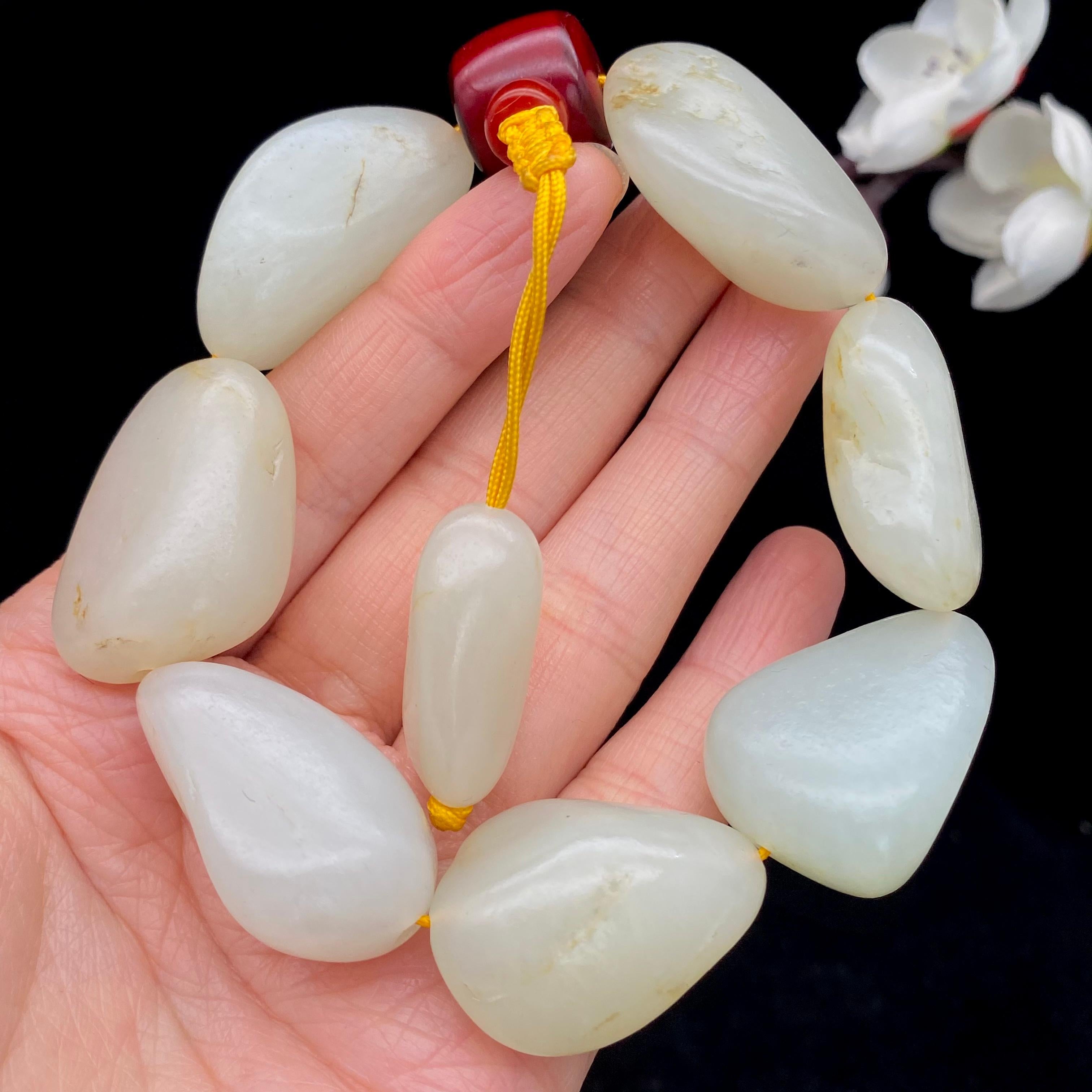 和田玉白玉【精品手串】（103.2g）