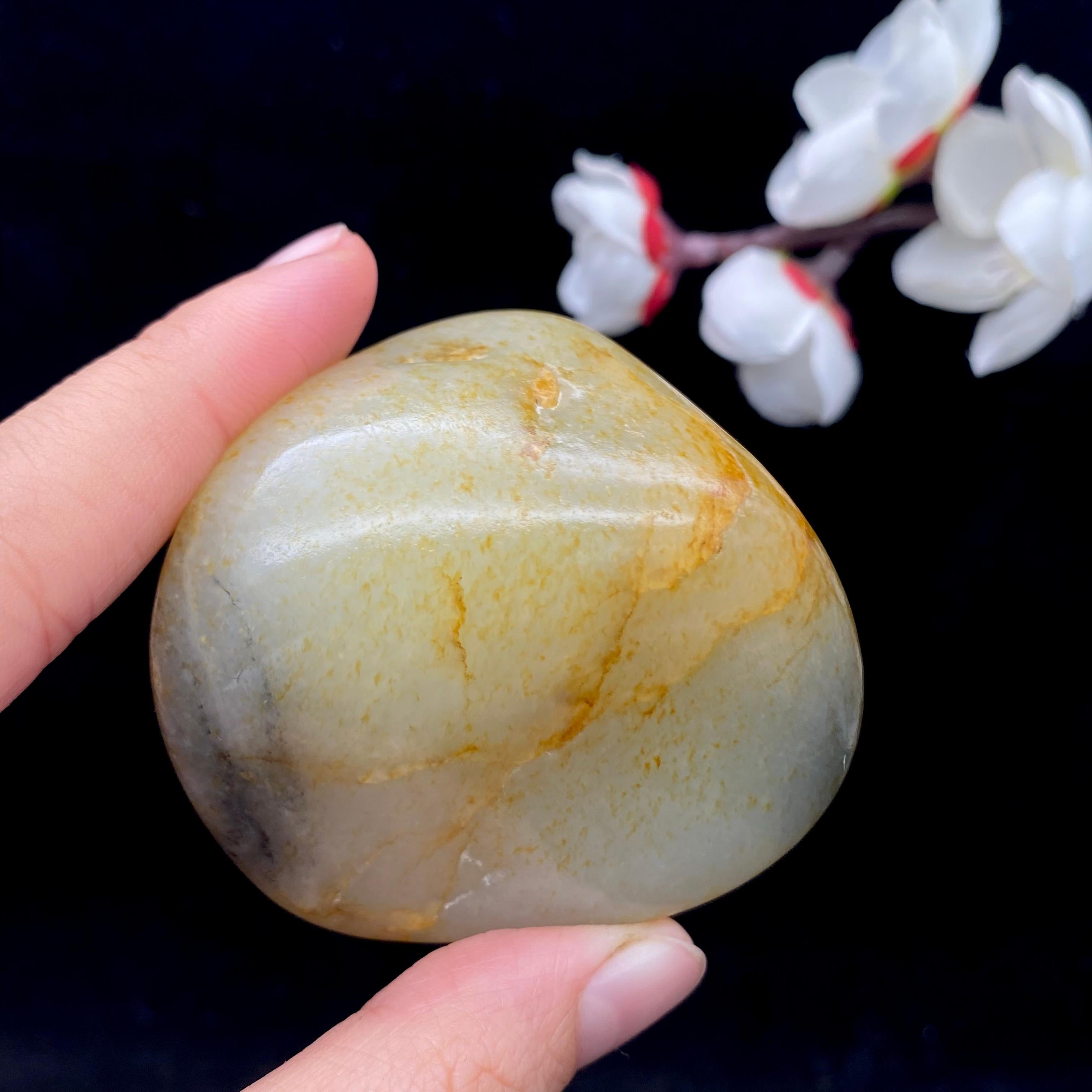 和田玉洒金皮青花籽料原石（120.2g）