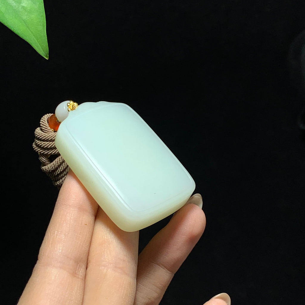 和田山料白玉无事牌挂件（56.8g）
