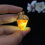 和田玉聚红皮籽料包金挂件（12.3g）