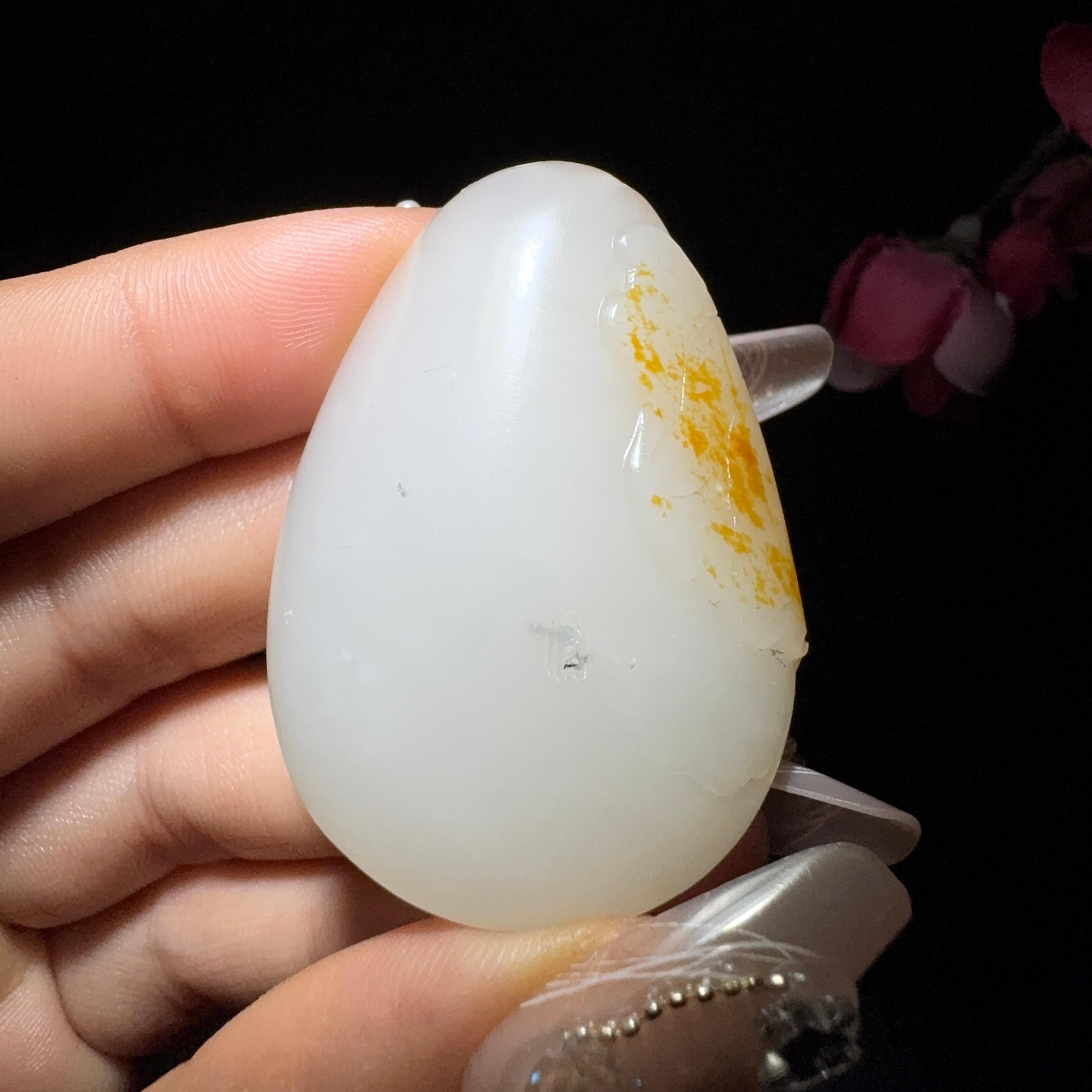 和田玉籽料挂件花开富贵（36.6g）