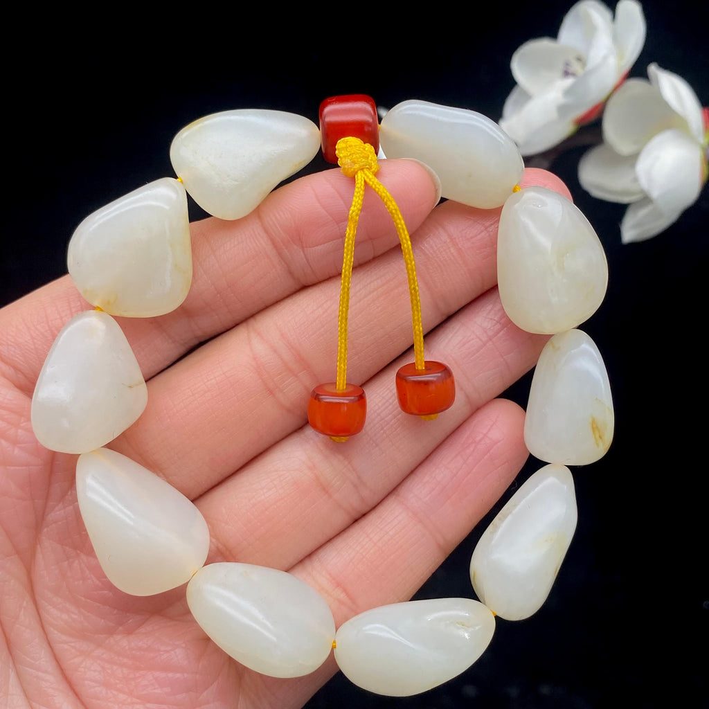 和田玉洒金皮【精品手串】（44.9g）