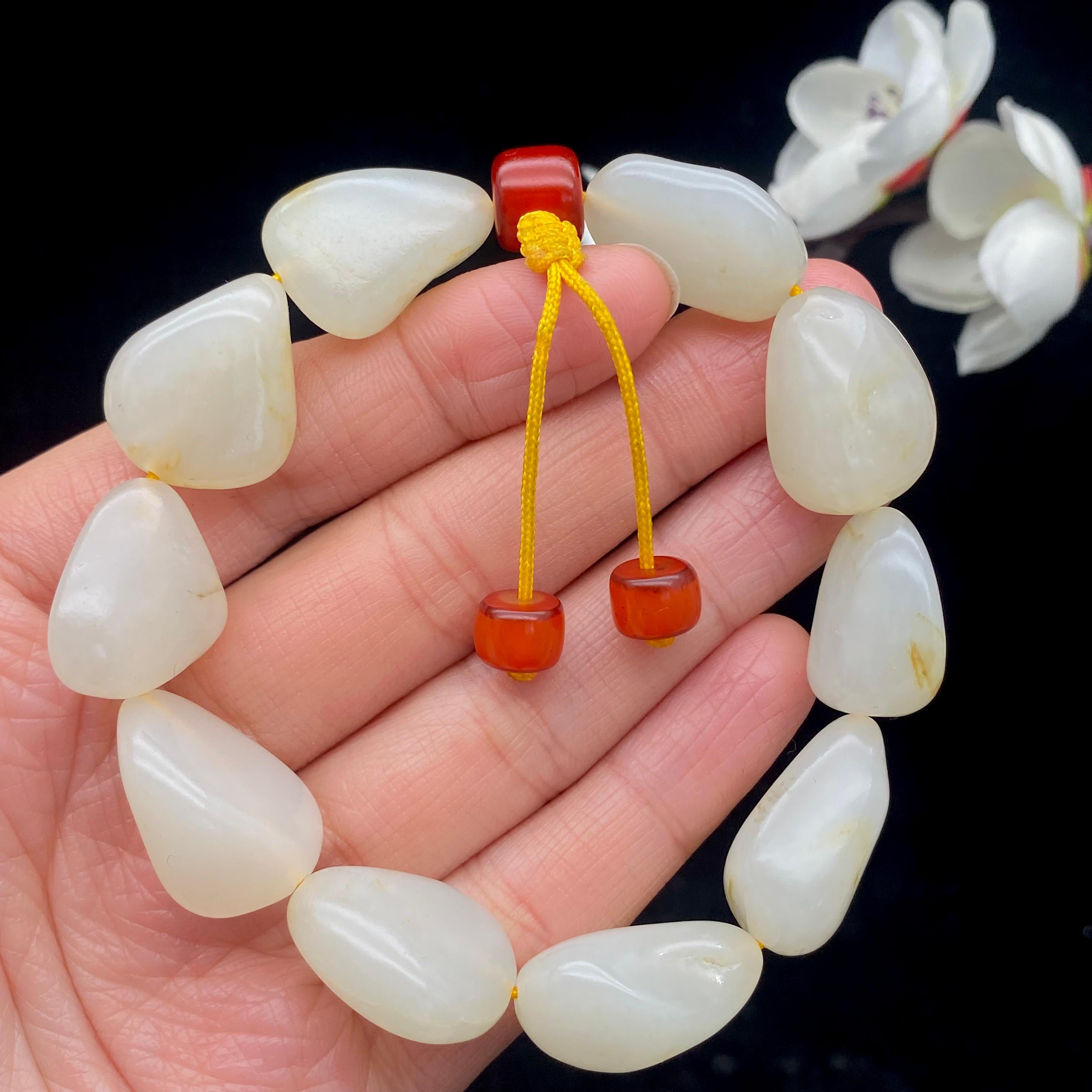 和田玉洒金皮【精品手串】（44.9g）