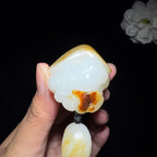 高品质和田玉籽料手把件鹰嘴龟（60.9g）