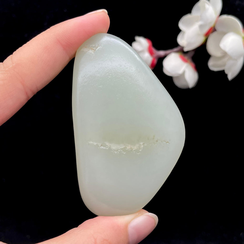 和田玉青白玉籽料手把件（69.7g）