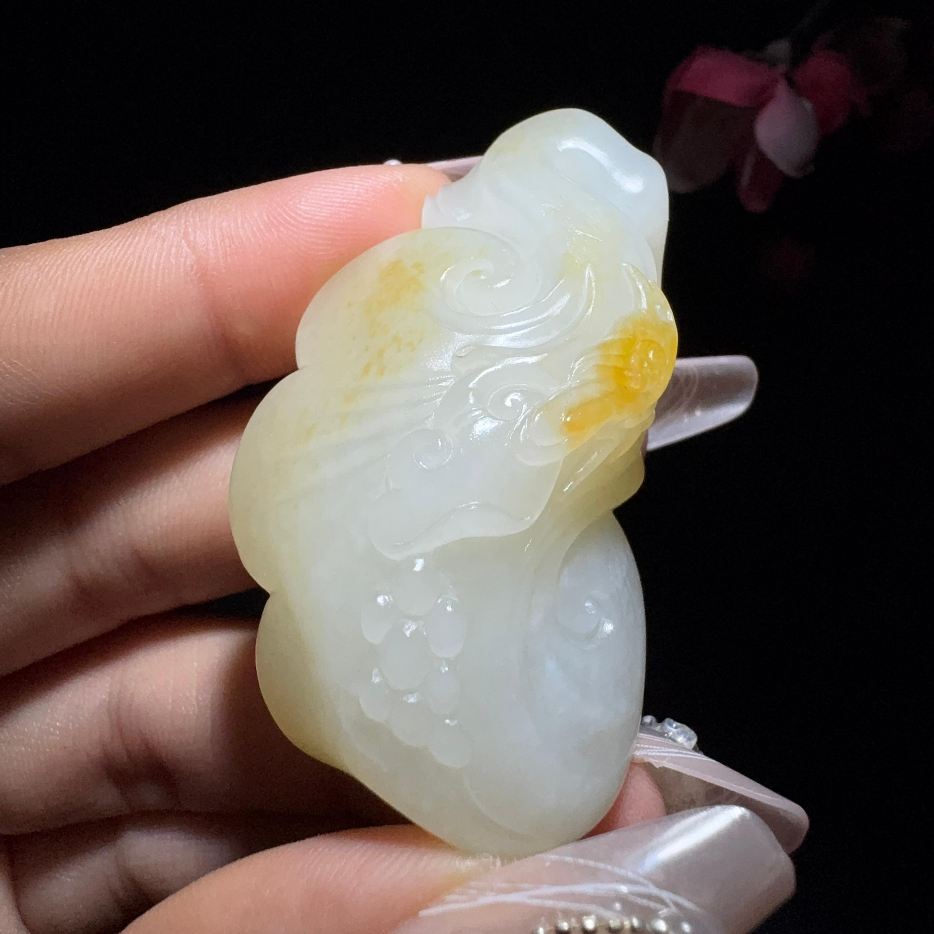 和田玉籽料挂件如意（40.7g）