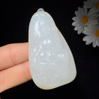 和田玉籽料羊脂白玉大势至菩萨（66.8g）